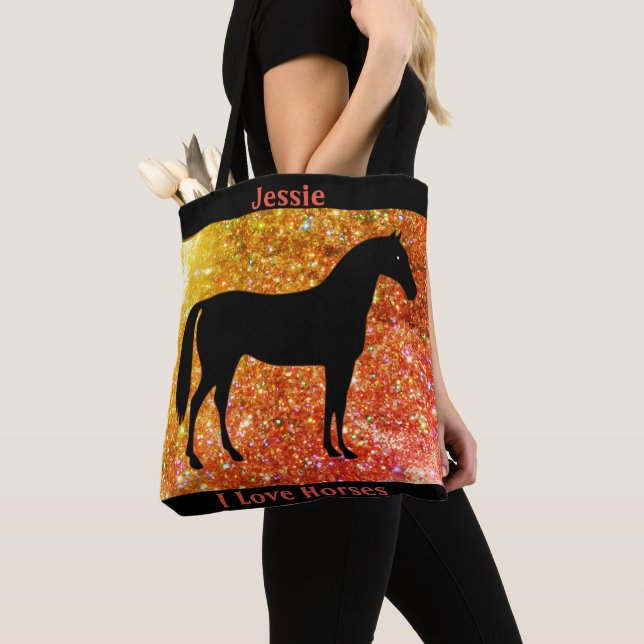 I Liebe Horses Sparkle Tote Tasche (Von Nahem)