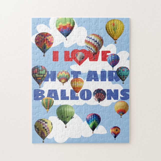 I Liebe Hot Air Balloons Mehrfarbig Sky Wolken (Vertikal)