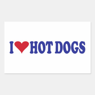 I Liebe Hot Dogs Rechteckiger Aufkleber