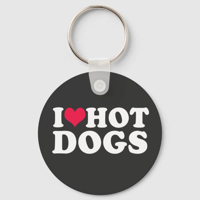 I Liebe Hot Dogs Schlüsselanhänger (Vorderseite)
