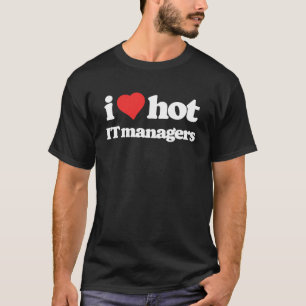 I Liebe Hot IT Managers Funny 80er Vintag Heart Pu T-Shirt