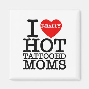 I Liebe Hot Tattoos Mamas Rotes Herz Funny Mütter Magnet