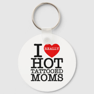 I Liebe Hot Tattoos Mamas Rotes Herz Funny Mütter Schlüsselanhänger