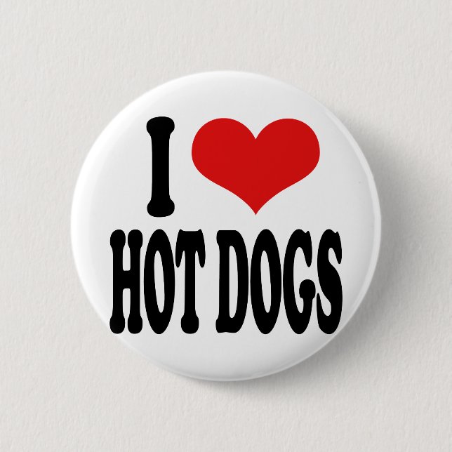 I Liebe-Hotdogs Button (Vorderseite)