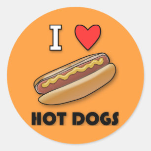 I Liebe-Hotdogs Runder Aufkleber