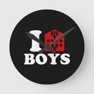 I Liebe Hotel Boys Runde Wanduhr