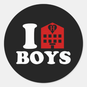I Liebe Hotel Boys Runder Aufkleber