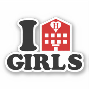I Liebe Hotel Girls Aufkleber