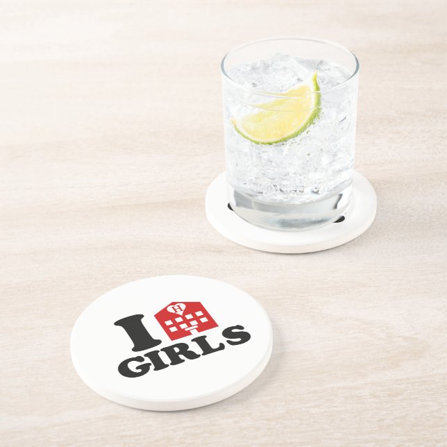 I Liebe Hotel Girls Getränkeuntersetzer (Seite)