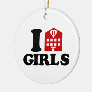 I Liebe Hotel Girls Keramikornament