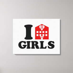 I Liebe Hotel Girls Leinwanddruck