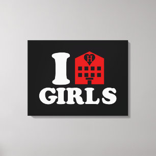 I Liebe Hotel Girls Leinwanddruck