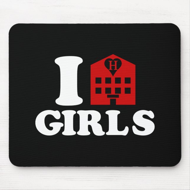I Liebe Hotel Girls Mousepad (Vorne)