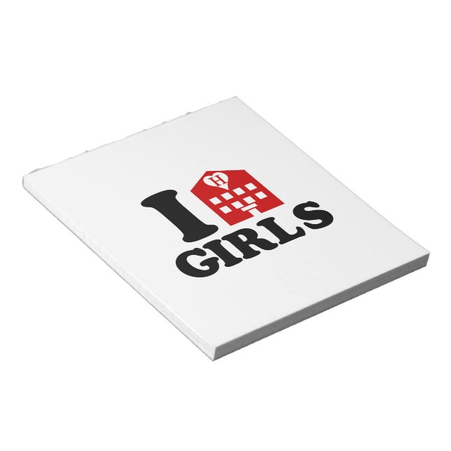 I Liebe Hotel Girls Notizblock (angewinkelt)