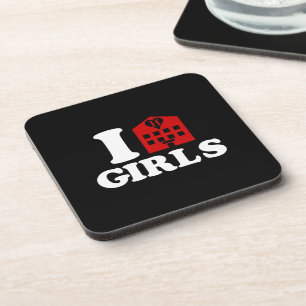 I Liebe Hotel Girls Untersetzer