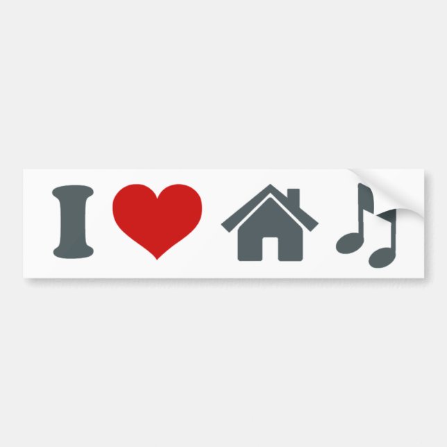 I Liebe House Music Autoaufkleber (Vorne)
