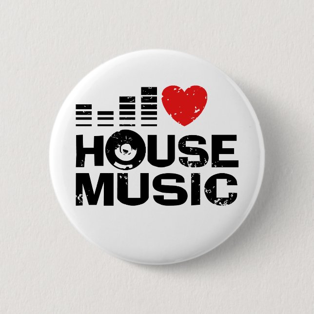 I Liebe House Music Button (Vorderseite)