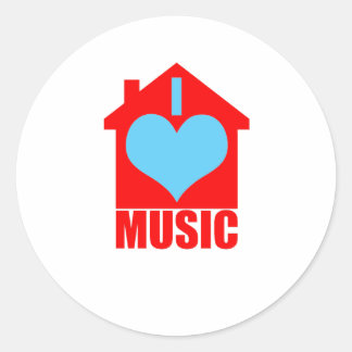 I Liebe House Music - Heart House Runder Aufkleber