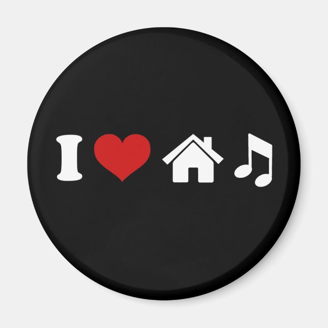 I Liebe House Music Magnet | Ibiza Party Geschenke (Vorne)