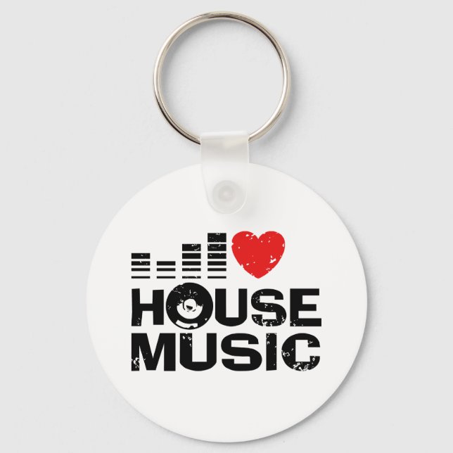 I Liebe House Music Schlüsselanhänger (Vorderseite)