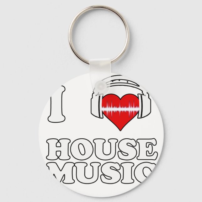 I Liebe House Music Schlüsselanhänger (Vorderseite)