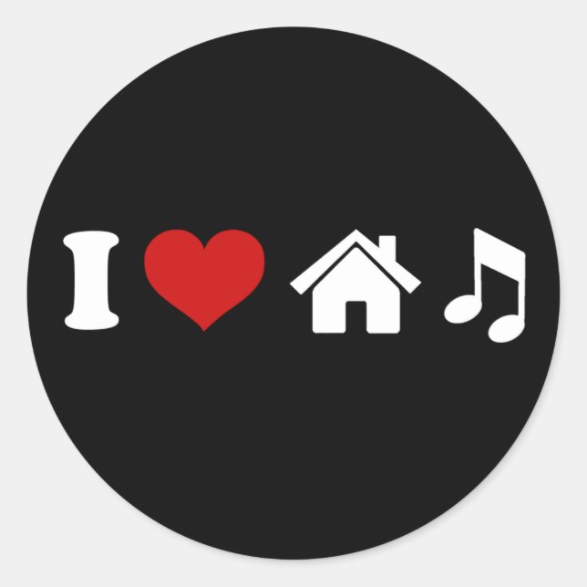I Liebe House Music Sticker (Vorderseite)