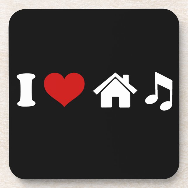 I Liebe House Music Untersetzer | Ibiza-Party (Vorderseite)
