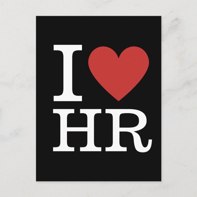 I ❤️ Liebe HR - Personalabteilung - Grußkarte Feiertagspostkarte (Vorderseite)
