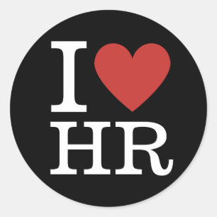 I ❤️ Liebe HR Round Circle Aufkleber - Personalabt