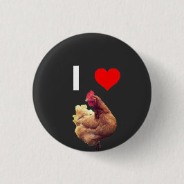I LIEBE-HUHN-KNOPF BUTTON