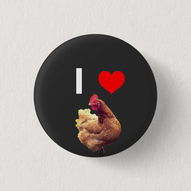 I LIEBE-HUHN-KNOPF BUTTON (Vorderseite)