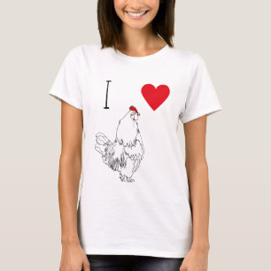 I Liebe-Huhn-rotes Herz u. niedliches T-Shirt
