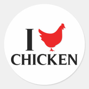 I Liebe-Huhn Runder Aufkleber