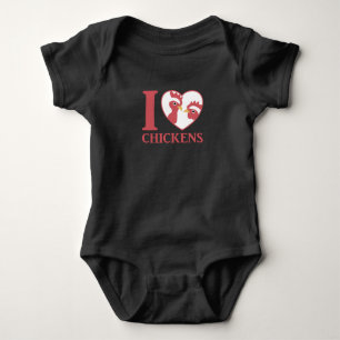 I Liebe Hühner Niedliche Hühner im Herzen Baby Strampler