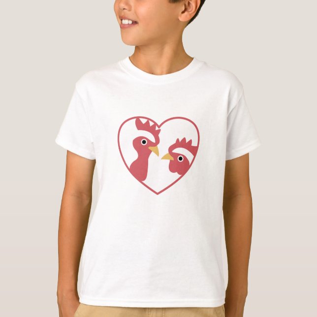 I Liebe Hühner Niedliche Hühner im Herzen T-Shirt (Vorderseite)