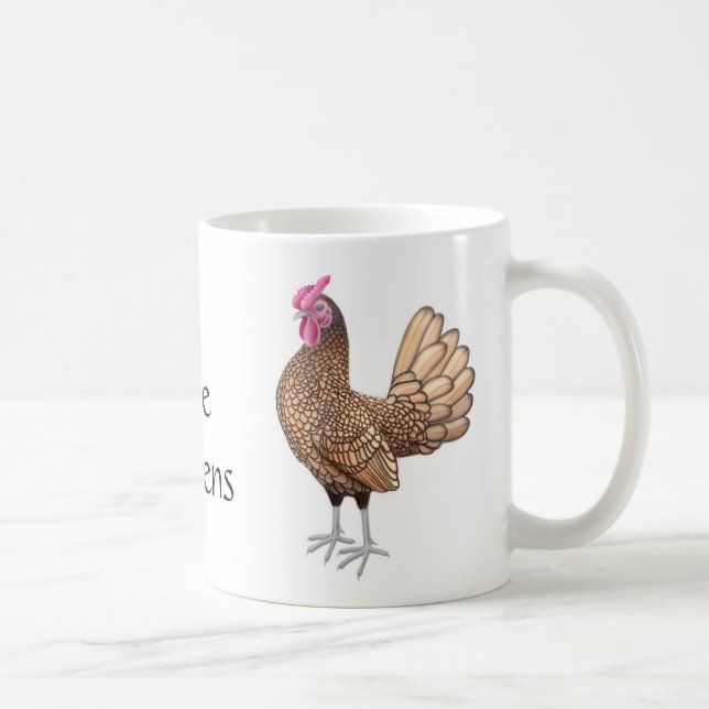 I Liebe-Hühner Sebright Zwerghuhn-Tasse Kaffeetasse (Rechts)