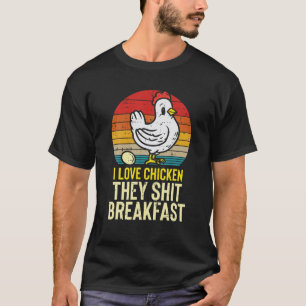 I Liebe Hühnerfrühstück Funny Farm Animal Bauer T-Shirt