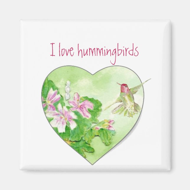 I Liebe Hummingbirds, Vogelsammlung Magnet (Vorne)