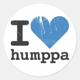 I Liebe Humppa Blau-Aufkleber Runder Aufkleber