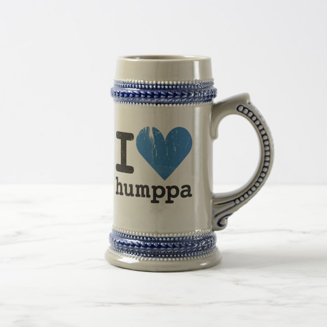 I Liebe Humppa Blau Stein Bierglas (Rechts)