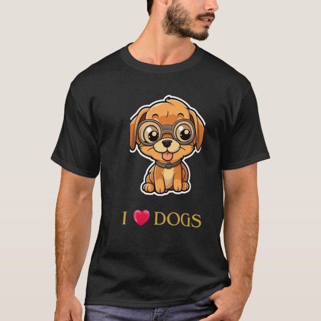 i Liebe Hund Benutzerdefiniertes Foto und Text Per T-Shirt (Vorderseite)