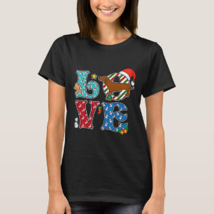 I Liebe Hund Dackel Weihnachten T-Shirt
