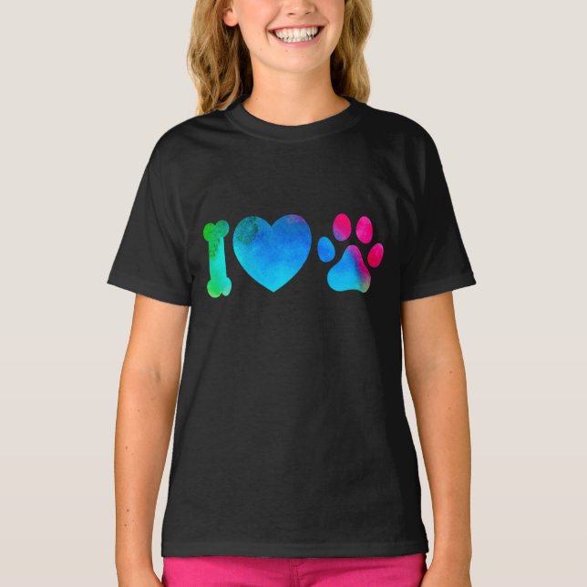 I Liebe Hund T-Shirt (Vorderseite)