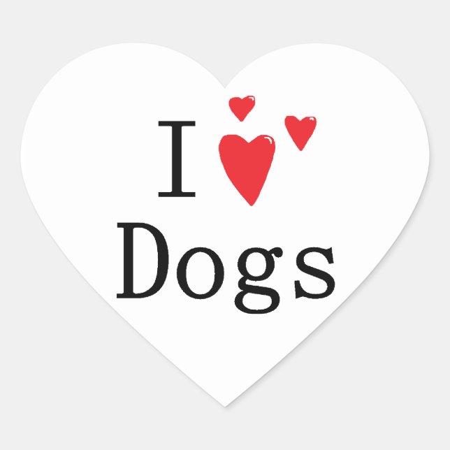 I Liebe Hunde Herz-Aufkleber (Vorderseite)