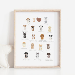 I Liebe Hunde Kinderzimmer und Kinderzimmer Dekora Poster