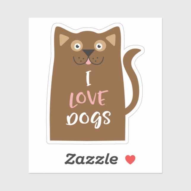 I Liebe Hunde Niedlicher Cartoon Aufkleber (Blatt)