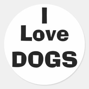 I Liebe HUNDE Runder Aufkleber