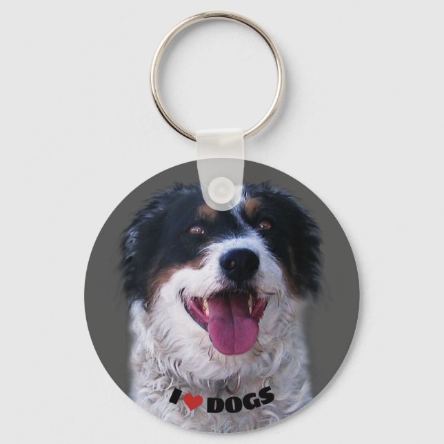 I Liebe Hunde Schlüsselanhänger (Vorderseite)