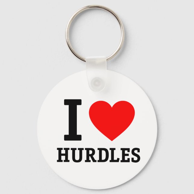 I Liebe Hurdles Schlüsselanhänger (Vorderseite)