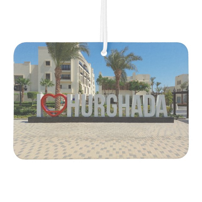 I Liebe Hurghada Ägypten Urlaub Souvenir Foto Autolufterfrischer (Vorderseite)